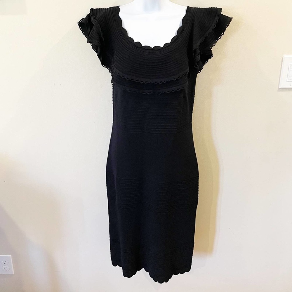 Eliza J Off the Shoulder Ruffle Sheath Dress Large - Picture 12 of 16